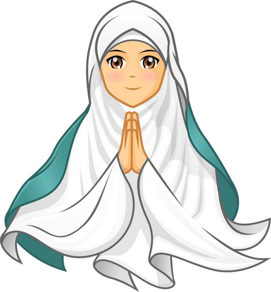 زن مسلمان با قیافه بالا با چادر سفید با تصویر وکتور بازوهای خوشامدگویی