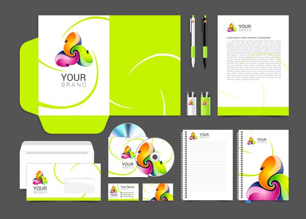 طراحی قالب رنگ خلاق هویت شرکتی تجاری