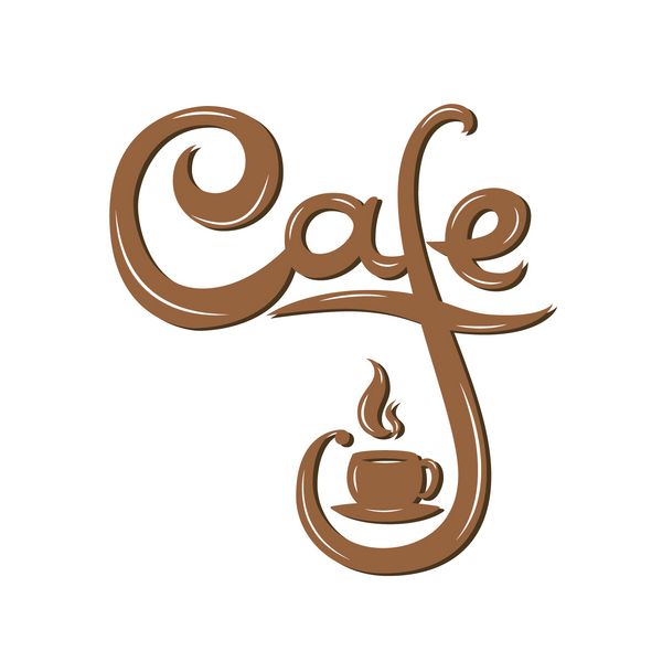 آرم کافه با فنجان چای بخارپز و فانوس تصاویر وکتور قهوه ای روی سفید پس زمینه ایزوله همچنین می تواند به عنوان نماد علامت یا عنصر دکور استفاده شود