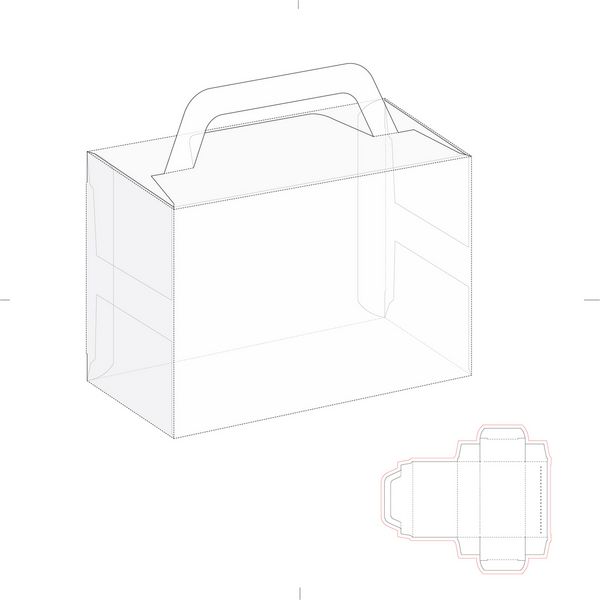 جعبه کالسکه با دسته و طرح خط قالب