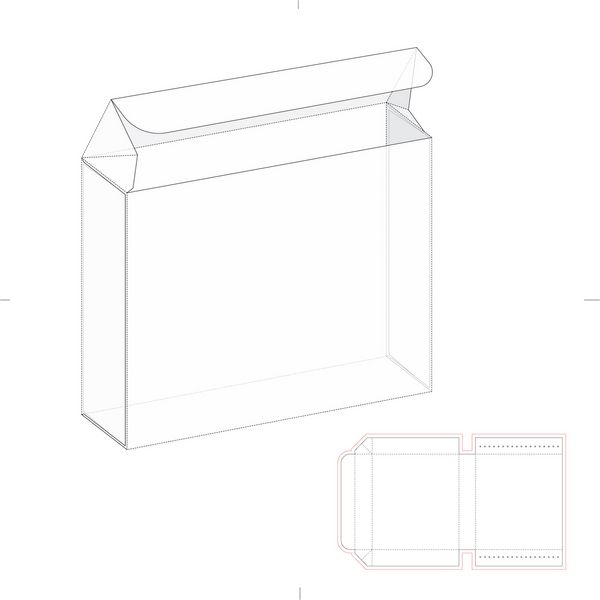بسته بندی جعبه با الگوی خط قالب