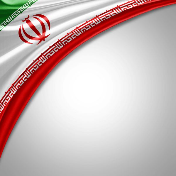پرچم ابریشم ایران با کپی برای متن یا تصاویر شما