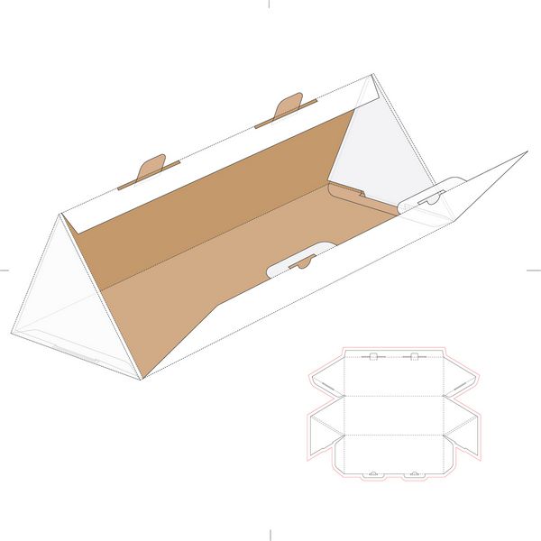 جعبه مثلثی با قالب و طرح قالب