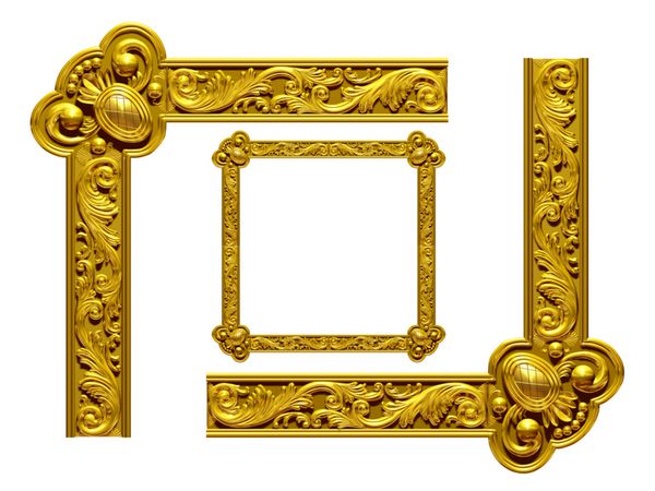 طلایی بخش زینتی موج برای قاب یا گوشه زاویه راست از همان نام راست و گرد
