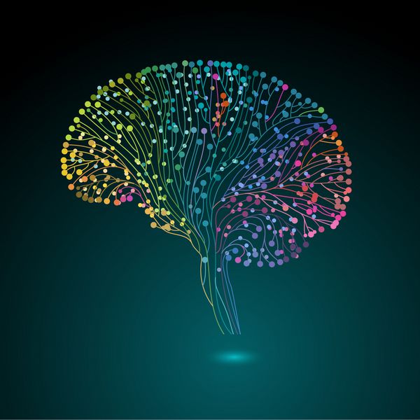 اتصالات مغزی چند رنگ وکتور