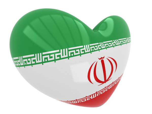 نماد قلب با پرچم ایران