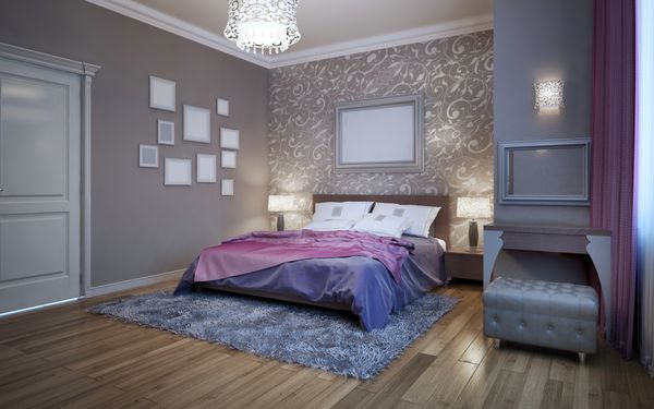 اتاق خواب مهمانان در خانه خصوصی ادغام در فضای داخلی دکوراسیون دیوار رندر سه بعدی