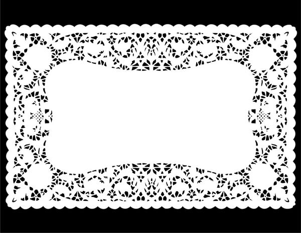 l doily pl mat طرح حاشیه آنتیک الگوی قدیمی سفید جدا شده روی پس زمینه سیاه برای چیدن میز تعطیلات جشن ها دفترچه یادداشت تزئین کیک هنر صنایع دستی سازگار با