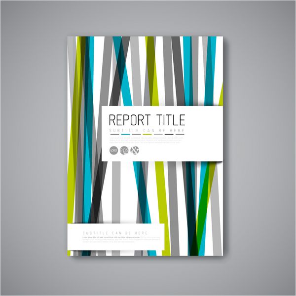 وکتور مدرن قالب طراحی بروشور کتاب انتزاعی - نسخه آبی روشن و سبز