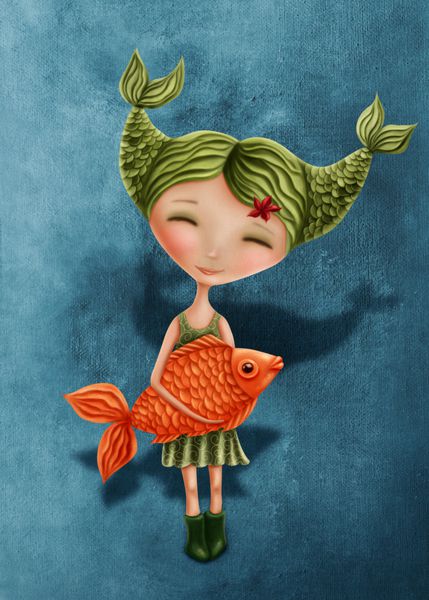 تصویر با یک دختر علامت نجومی ماهی