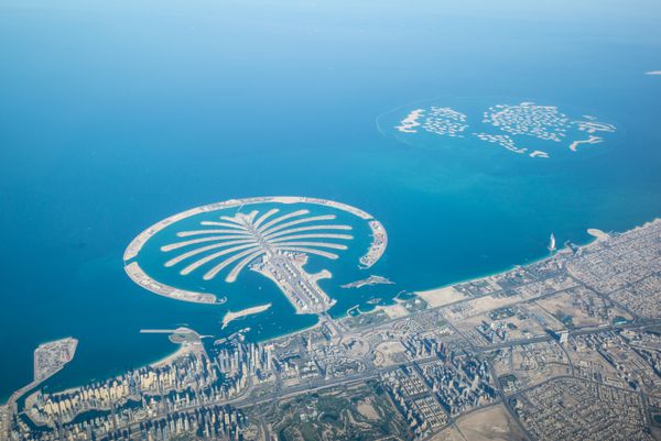 خط ساحلی دبی امارات متحده عربی نمای هوایی