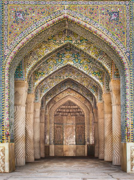 شیراز ایران - 26 دسامبر 2015 مسجد زیبای وکیل شیراز ایران