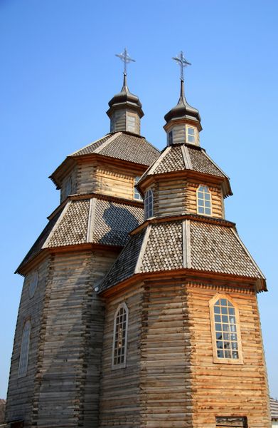 کلیسای چوبی در zaporizhian sich اوکراین