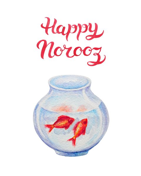 کارت پستال دستی با عنوان نوروز مبارک واژه نوروز به معنای جشن سنتی ایرانی سال نو است که در پایان اسفند جشن گرفته می شود