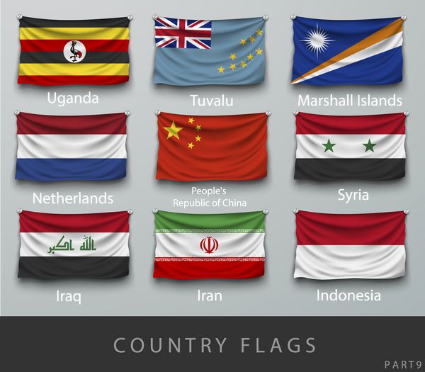 پرچم کشور را با سایه ها و پیچ ها تکان دهید