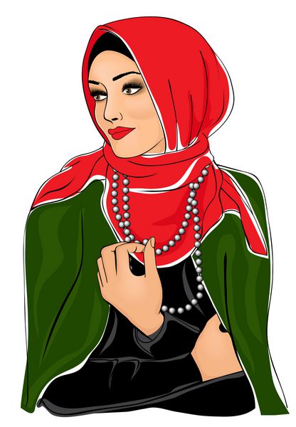 زن زیبای اسلامی با حجاب