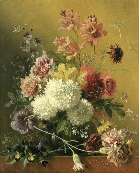 طبیعت بی جان با گل جورجیوس یاکوبوس یوهانس ون اوس ج 1820-61 نقاشی هلندی روغن روی تابلو