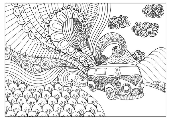 طراحی نقاشی ون لاین برای کتاب رنگ آمیزی بزرگسالان