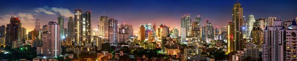 شهر بانکوک پانورامای شب افق سوخومویت