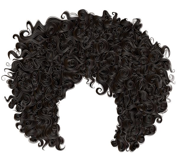 موهای سیاه و سفید مجعد آفریقایی 3D واقع بینانه استایل زیبایی مد