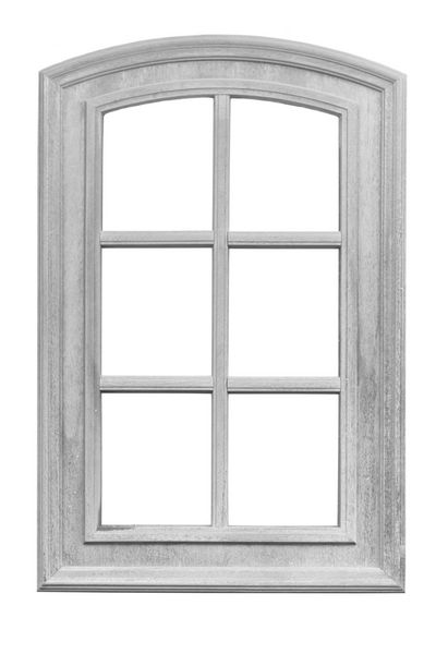 قاب پنجره چوبی جدا شده در پس زمینه سفید
