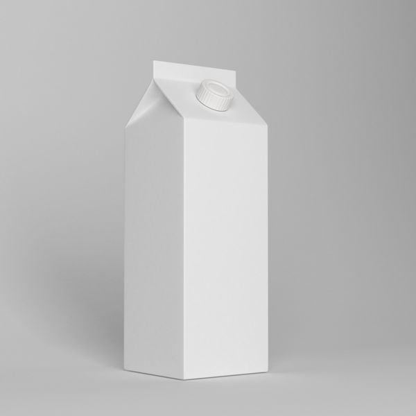 جعبه بسته بندی بسته بندی کارتن آب شیر سفید رندر سه بعدی