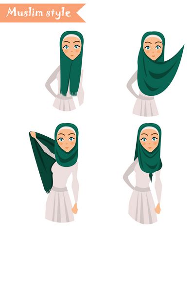 زن مسلمان با حجاب دستورالعمل نحوه پوشیدن حجاب