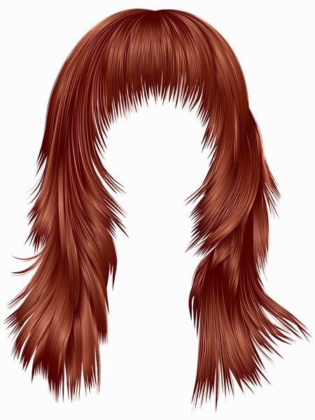 زنان مد روز موهای بلند رنگ مسی قرمز مد زیبایی سه بعدی واقع گرایانه