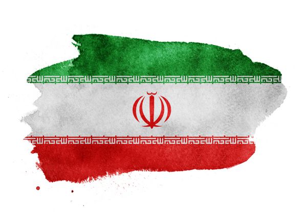 پس زمینه پرچم آبرنگ ایران