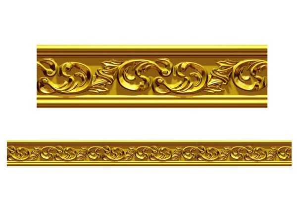 بخش طلایی زینتی برای فریز قاب یا حاشیه تصویر سه بعدی