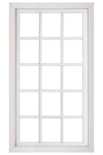 قاب پنجره چوبی جدا شده در زمینه سفید