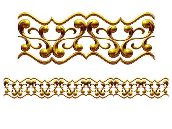 طلایی بخش زینتی تپه نسخه مستقیم برای فریز موج سواری یا حاشیه تصویر سه بعدی