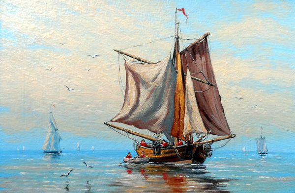 هنرهای زیبا هنر کلاسیک ماهیگیر قایق نقاشی روغن