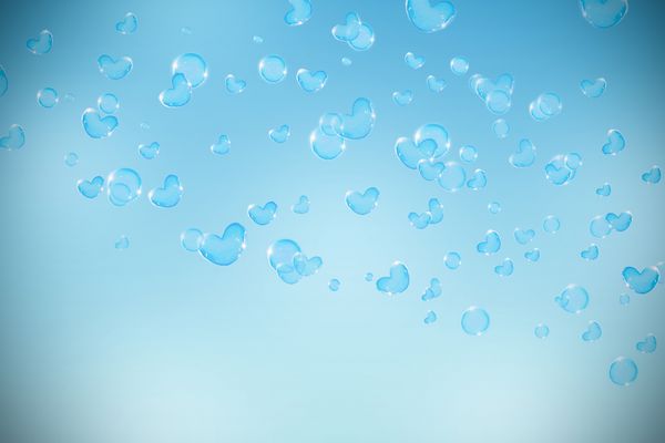 حباب های صابون به شکل قلب پس زمینه عشق و مفهوم