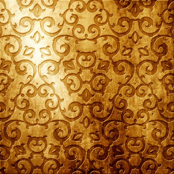 صفحه فلزی طلا با تزئینات کلاسیک مجموعه قدیمی