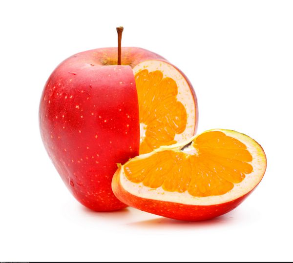 سیب قرمز با پر کردن پرتقال ارگانیسم اصلاح شده ژنتیکی