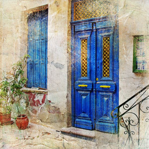 خیابان های سنتی یونانی - آثار هنری به سبک نقاشی