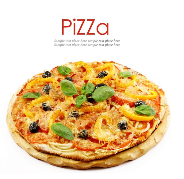 پیتزا جدا شده روی سفید