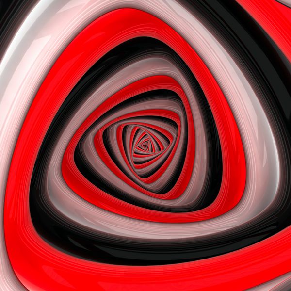 گرداب مثلثی از رنگ های سیاه سفید قرمز