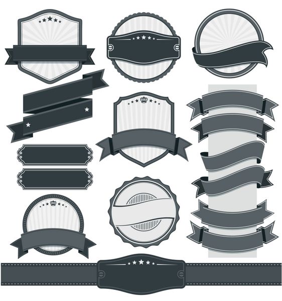 مجموعه نشان برچسب و بنر قدیمی رترو