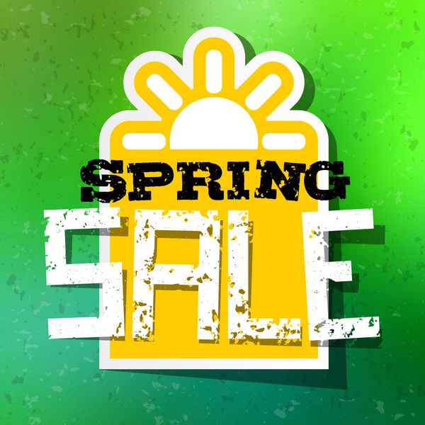 تم فروش بهاره با نماد خورشید در زمینه سبز