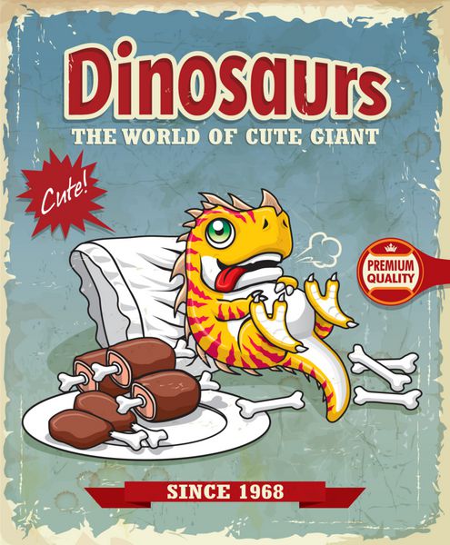 طراحی پوستر زیبا دایناسورهای قدیمی