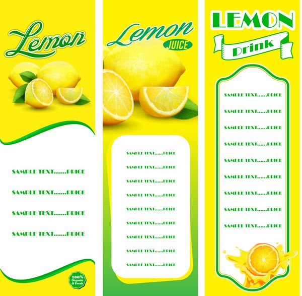 منوی نوشیدنی لیمو