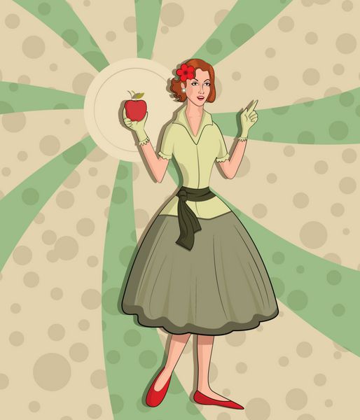 خانم رترو با سیب