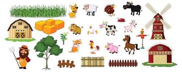 تصویر کشاورز حیوانات مزرعه و موارد مرتبط