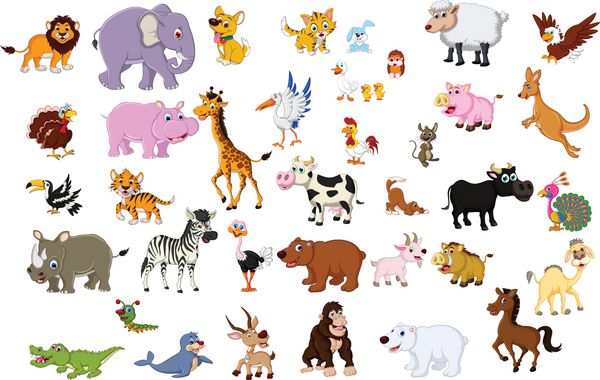 مجموعه حیوانات بزرگ برای طراحی شما