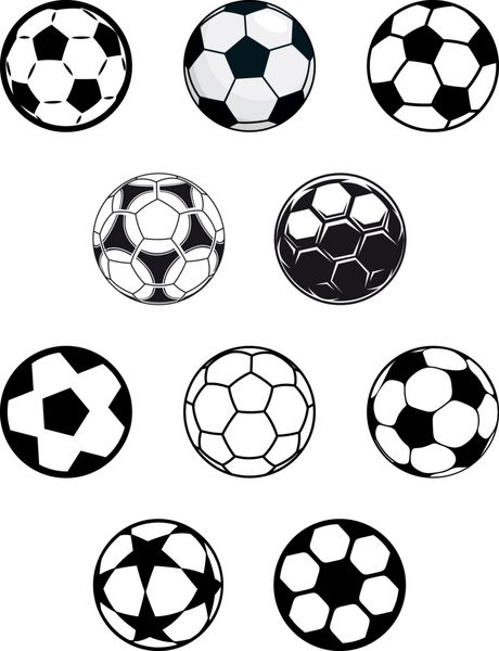 مجموعه ای از توپ های فوتبال یا فوتبال