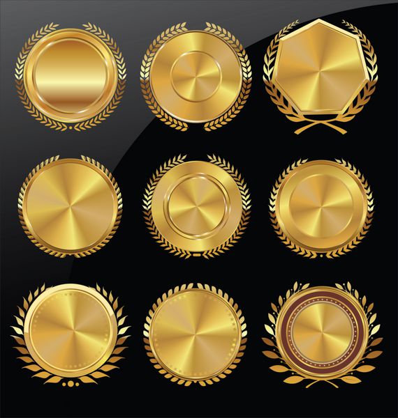 مجموعه مدال طلایی با تاج گل لور