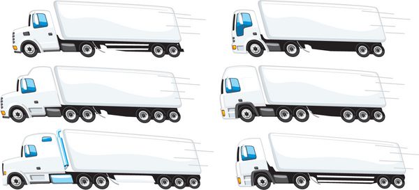 مجموعه ای از کامیون برای حمل و نقل کالا برای اهداف مختلف