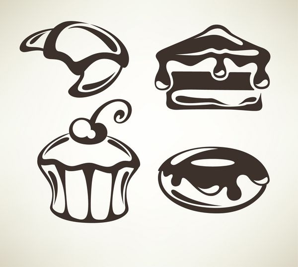 تصاویر کیک و نانوایی نمادها و نشان ها